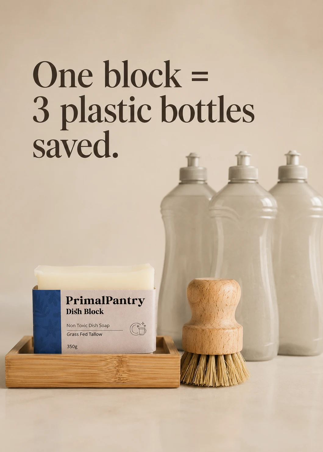 One block = 3 plastic bottles saved