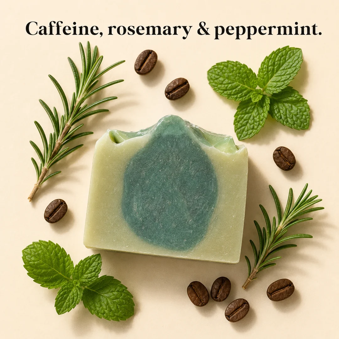 Caffeine, rosemary and peppermint